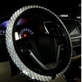 thumbnail image 1 of Auto Car Steering Wheel Cover for Women, with Fashion Cute Diamond, Exquisite Pearl Design, Soft Leather Stylish Universal 15 Inch, 1 of 3