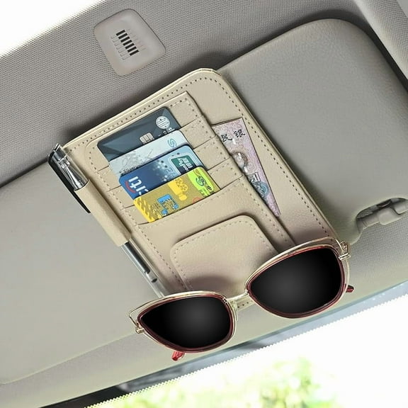 Auto Car Sun Visor Organizer, Multifunctional Auto Interior Accessories Storage Pocket Sun Visor Pouch for Card License Registration Document Pen Key Interior Accessories Pocket Organizer