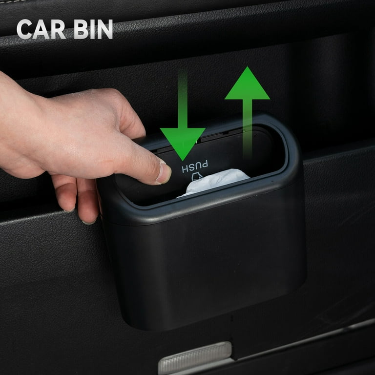 Car Cup Holder Garbage Can Portable Vehicle Trash Can Bin Rubbish Bin  Organizer Car-mounted Trash Car Storage Box(Black)