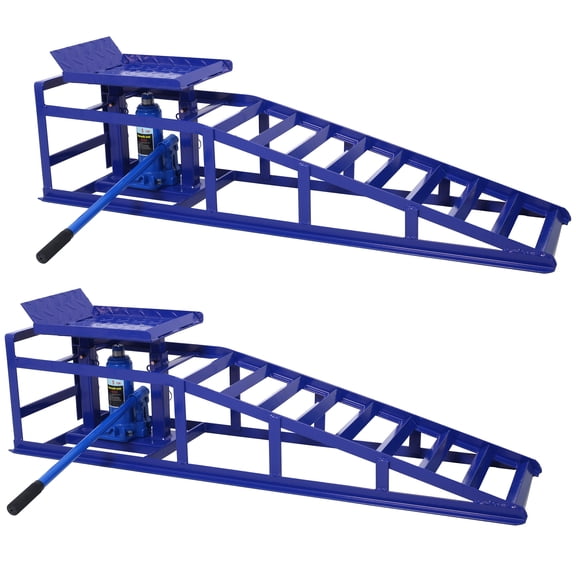 Auto Car Truck Service Ramps Lifts, Hydraulic Ramps 5 Ton, 2 Pack, Blue