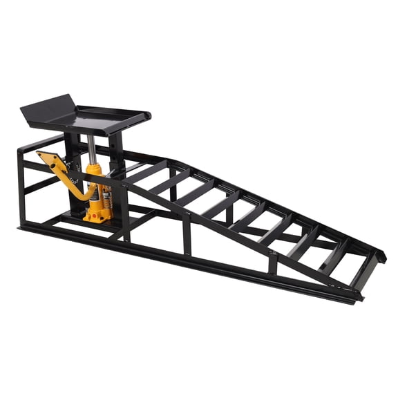 Auto Car Truck Service Ramps Lifts with Pedal, Garage Car Lift Hydraulic Ramps 5 Ton,Automotive Hydraulic Lift Repair Frame Lift(2 Pack) black,