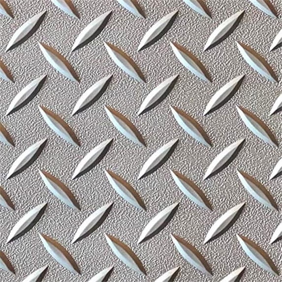 Auto Care Products 87525 5 x 25 ft. Textured Slip Resistant Diamond Plate Vinyl Garage Floor Mat, Silver