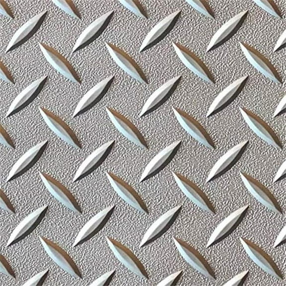 Auto Care Products 87530 5 x 30 ft. Textured Slip Resistant Diamond Plate Vinyl Garage Floor Mat, Silver