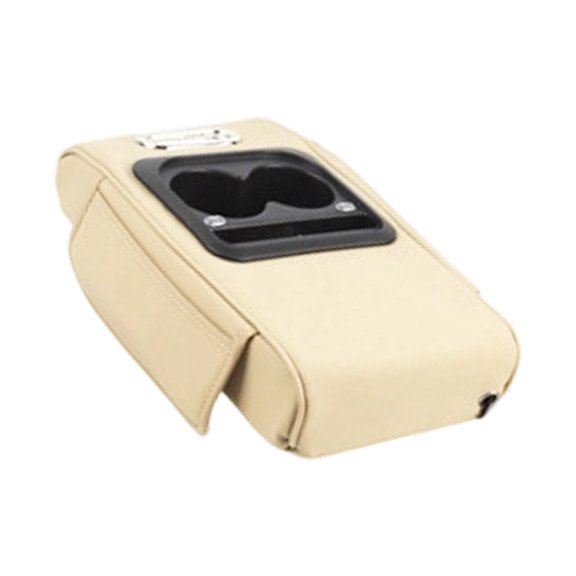 Auto Center Console Armrest Cover Cushion With Double USB Power Outlets And Storage Solution For Driver