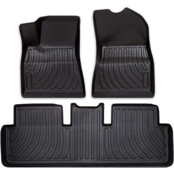 Auto Champ Tesla Model 3 Floor Mats - Custom Fit Compatible with 2016-2023 - All Weather Heavy Duty TPE