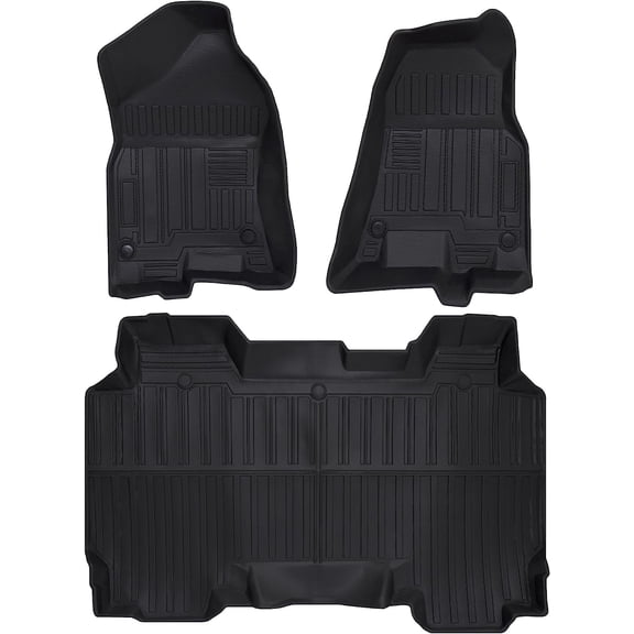 Auto Champ of Texas - Dodge Ram Floor Mats - Custom Fit Ram 1500 Crew Cab 2019-2023 - All Weather Heavy Duty TPE