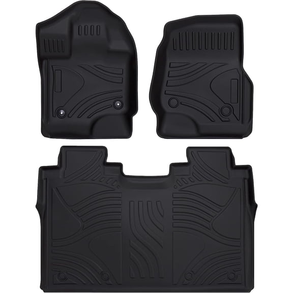 Auto Champ of Texas - Ford F-150 SuperCrew Cab / Raptor Floor Mats - Compatible with 2015-2026 - All Weather Heavy Duty TPE