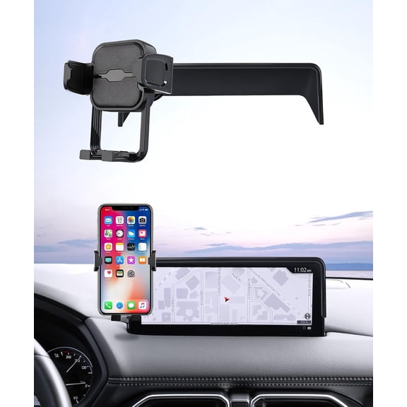 Auto Clamp Car Phone Holder for Mazda CX-5, CX-9 2021-2025,10.25" Screen Universal Mechanical clip Cell phone Mount Accessories Fit iPhone Android,Automobile Cradle GPS Dashboard Navigation Bracket