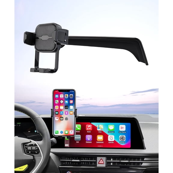 Auto Clamp Clip Car Phone Holder for Kia EV6 2022-2024, 12.3" Screen Mount Universal Mechanical Cell Phone Mount Accessories Fit iPhone Android, Automobile Cradle GPS Dashboard Navigation Bracket