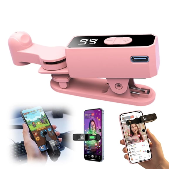 Auto Clicker for Smart Phone, 2026 Rechargeable Cordless Screen Tapper for TikTok Live Stream Likes, Adjustable Speed Silent Finger Clicker for Games (Pink)