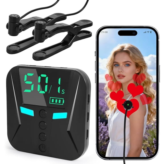 Auto Clicker for iPhone Android, Gaming Screen Tapper with 50 Clicks/Sec, Ultra-Slow Mode, Compatible with iOS iPad, Live Likes & Rewards (Controller with 2 Click Heads)