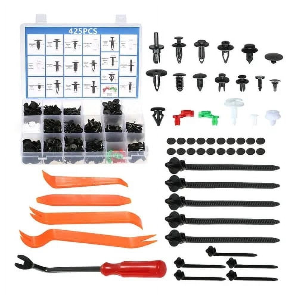 Auto Clips Car Body Retainer Assortment Clips Set Tailgate Handle Rod Clip  Retainer Auto Push Rivets Plastic 19 Most Popular Sizes Car Clips 425 Pcs  With 1 Fasteners Removal Tool For Gm