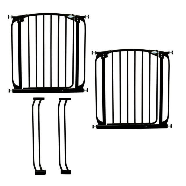 Auto Close Security Gate in Black Value Pack (Includes 2 Gates and 2