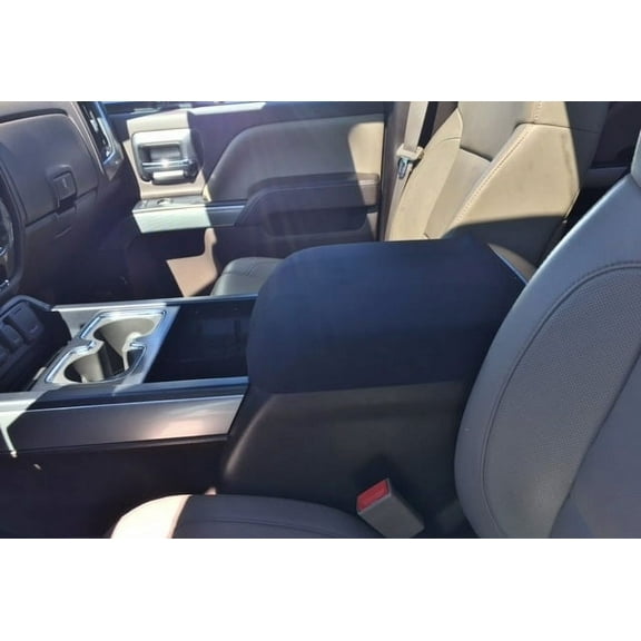 Auto Console Covers- Fits the Chevy Silverado 2014-2018 (All Models and trims with Front Bucket Seats and 5 passenger seating) Center Console Armrest Cover Waterproof Neoprene Fabric -Black