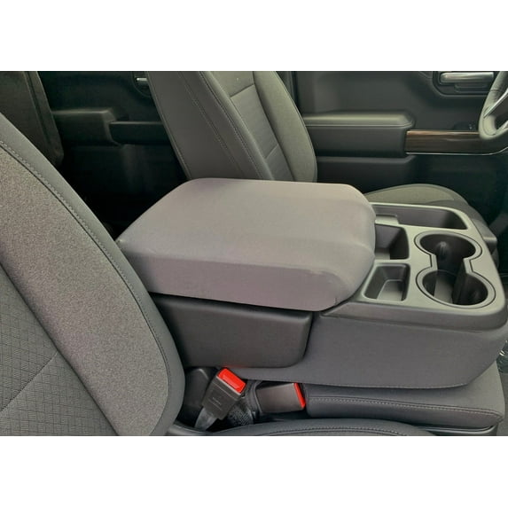 Auto Console Covers- Fits the GMC Sierra 2020-2024 1500, 2500, and 3500 with 40/20/40 6 passenger seating Neoprene Center Console Armrest Lid Cover Waterproof Neoprene Fabric (Gray)
