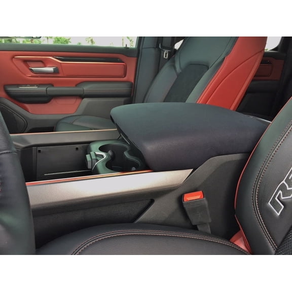 Auto Console Covers-  Center Console Armrest Cover Fits Ram 1500, 2500 2019- 2026 (All Makes & Models with Bucket seats) Protective Waterproof Neoprene (Black)