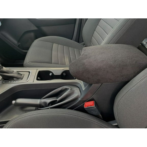 Auto Console Covers- Fits the 2019-2023 Ford Ranger. Center Console Armrest Lid Cover Fleece Fabric (Black)
