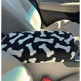 thumbnail image 1 of Auto Console Covers- Fits the BMW X3 2011-2023 Center Console Armrest Cover Fleece Fabric (Black with White Bones), 1 of 2