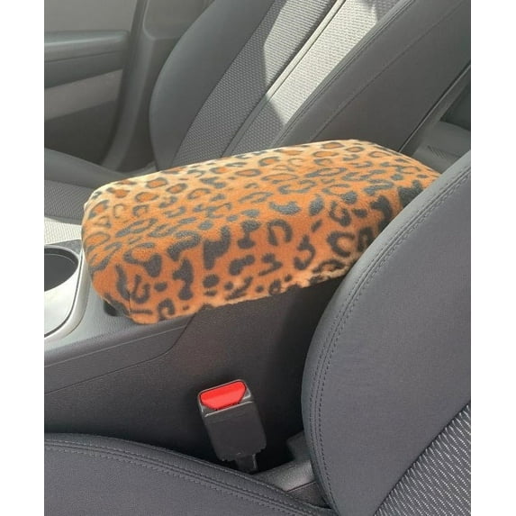 Auto Console Covers- Fits the BMW X3 2011-2023 Center Console Armrest Cover Fleece Fabric.(Leopard print)
