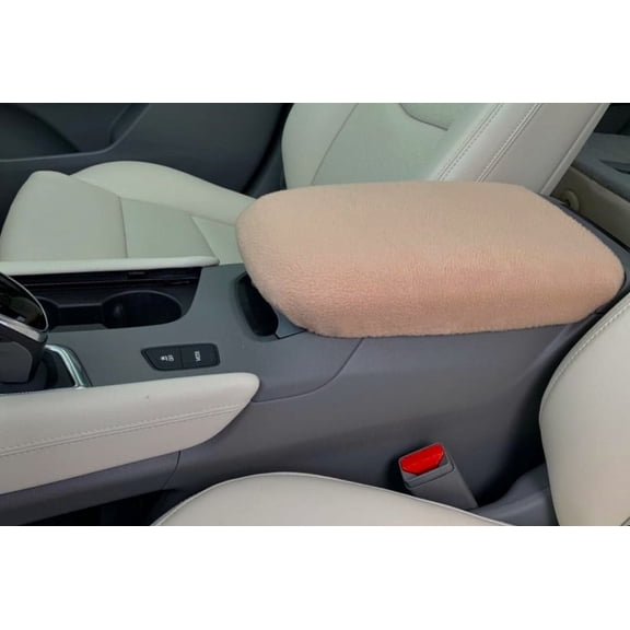 Auto Console Covers -Center Console Armrest Cover Fits Cadillac XT5 2017-2025 Fleece Fabric -Tan