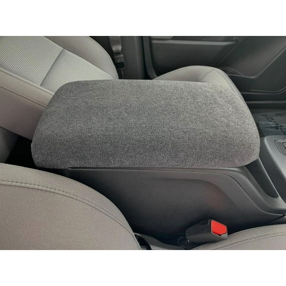 Auto Console Covers- Fits the Chevrolet Colorado 2015-2022 Center Console Armrest Cover Fleece Fabric - Dark Gray