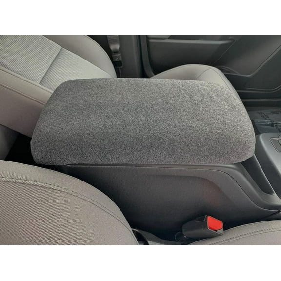 Auto Console Covers- Fits the Chevrolet Colorado 2015-2022 Center Console Armrest Cover Fleece Fabric - Dark Gray
