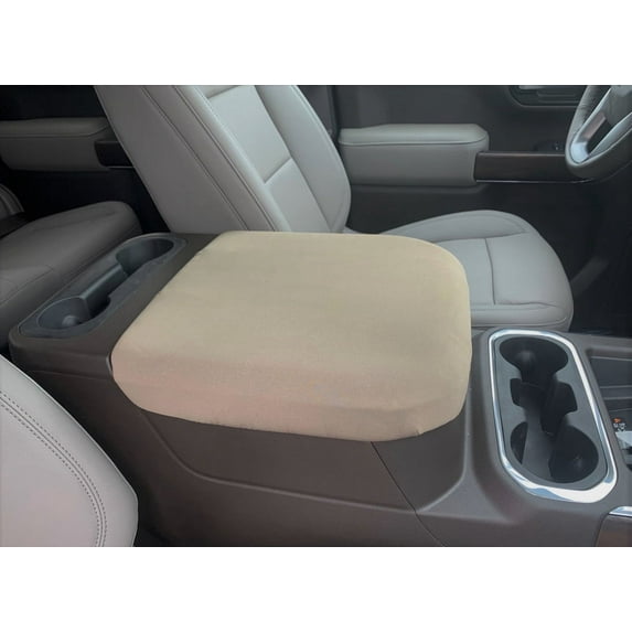 Auto Console Covers Center Console Cover for Chevy Suburban 2021-2025, Protected with an Anti-Pill Fleece Fabric-Tan