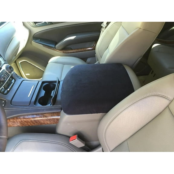 Auto Console Covers- Fits the Chevy Tahoe 2007-2014 (All Models & Trim Levels) Center Console Armrest Lid Cover Fleece Fabric. (Black)
