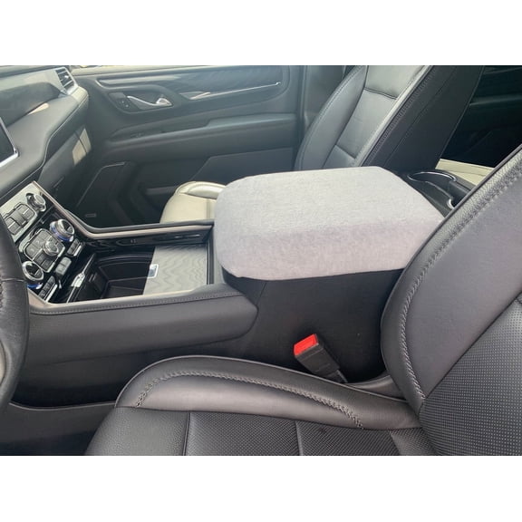 Auto Console Covers Chevy Tahoe 2021-2025 Fleece Fabric Light Gray Console Covers