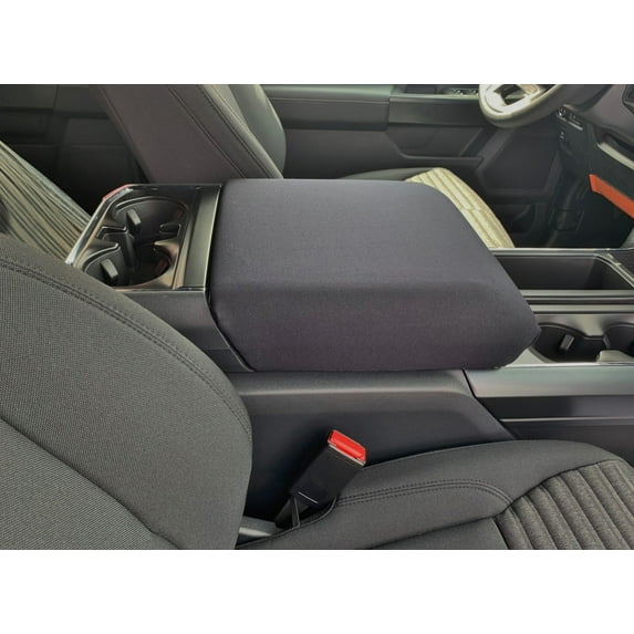 Auto Console Covers- Fits the Ford F-150 2021-2024 Center Console Armrest Cover Waterproof Neoprene Fabric (Black)