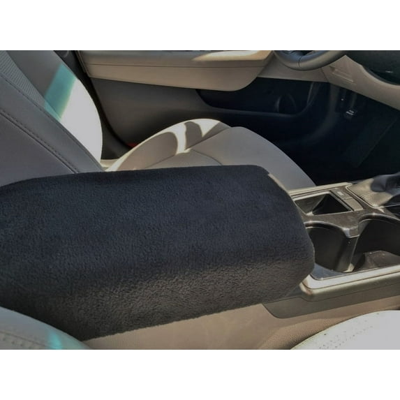 Auto Console Covers- Fits the Hyundai Sonata 2015-2019. Center Console Armrest Cover Fleece Fabric - Black
