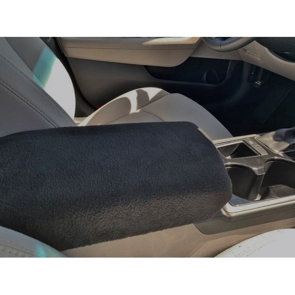 Auto Console Covers- Fits the Hyundai Sonata 2015-2019. Center Console Armrest Cover Fleece Fabric - Black