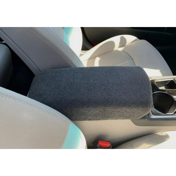 Auto Console Covers- Fits the Hyundai Sonata 2015-2019. Center Console Armrest Cover Fleece Fabric - Dark Gray