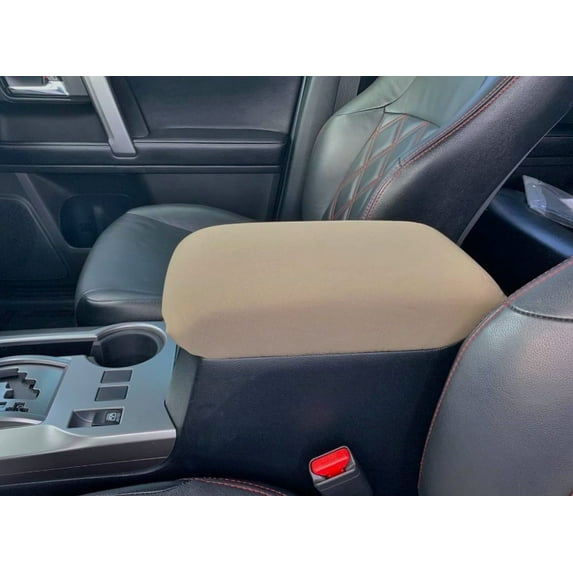 Auto Console Covers- Fits the Toyota 4Runner 2015-2023 Center Console Armrest Cover Waterproof Neoprene Fabric- Tan