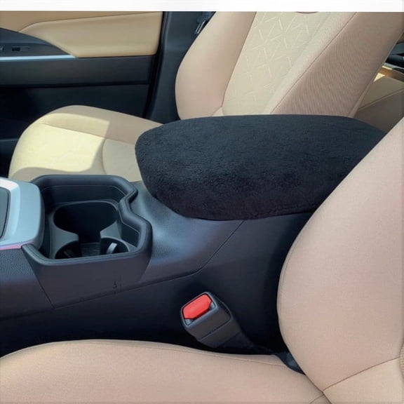 Auto Console Covers- Fits the Toyota Rav4 2019-2024 Center Console Armrest Cover Fleece Fabric - Black