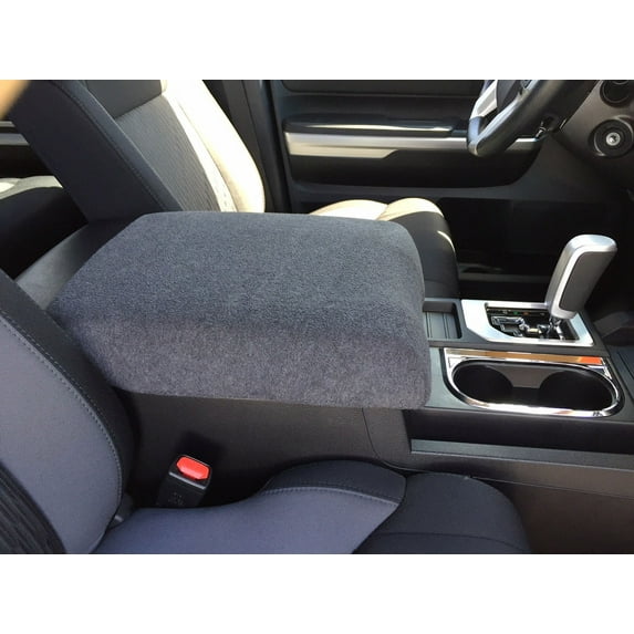 Auto Console Covers- Fits the Toyota Tundra 2010-2021 Center Console Armrest Cover Fleece Fabric Fabric- Dark Gray