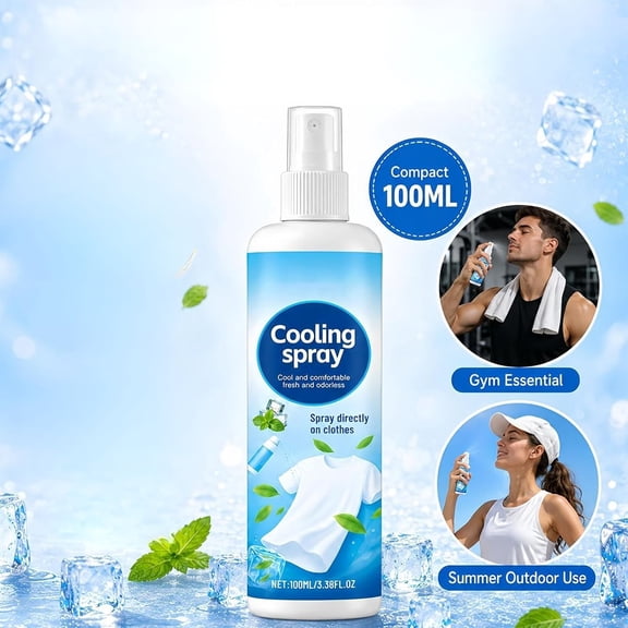 Auto Cooling Spray for Car Interior, 100ml Fast Freeze Mist Air Refresher, Natural Odor Eliminator for Sedan SUV RV Leather Seat Dashboard