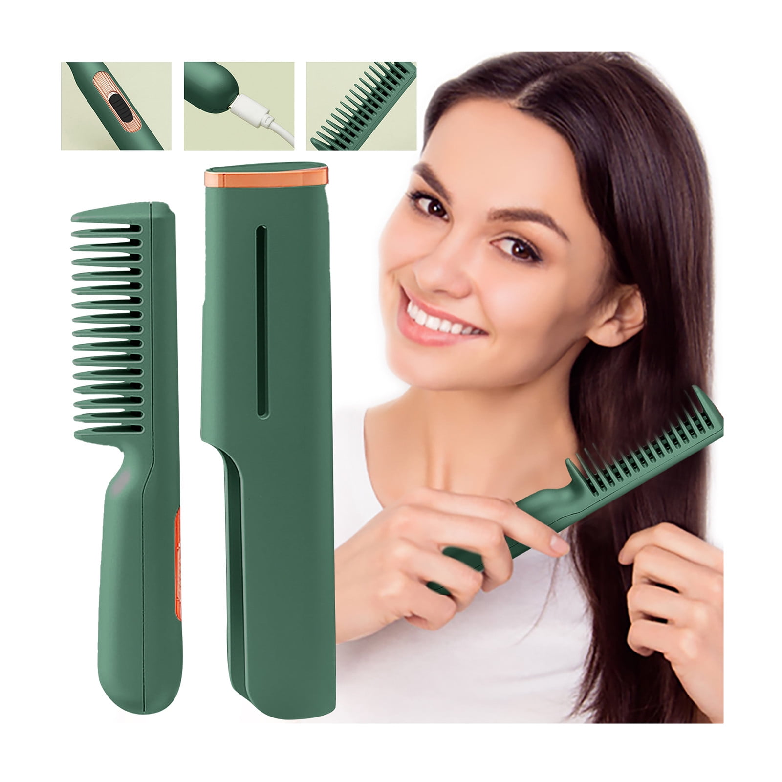 Auto Curler Teeth Straightener for Adults Plug in Hot Comb Hair