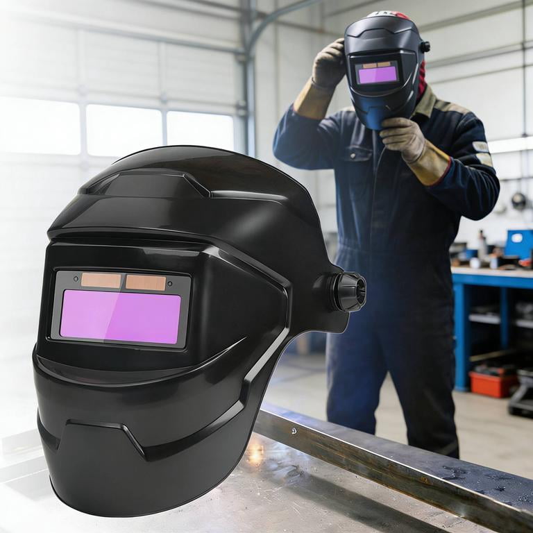 Auto Darkening Welding Face Shield Solar Powered, Clear Vision, Rapid ...