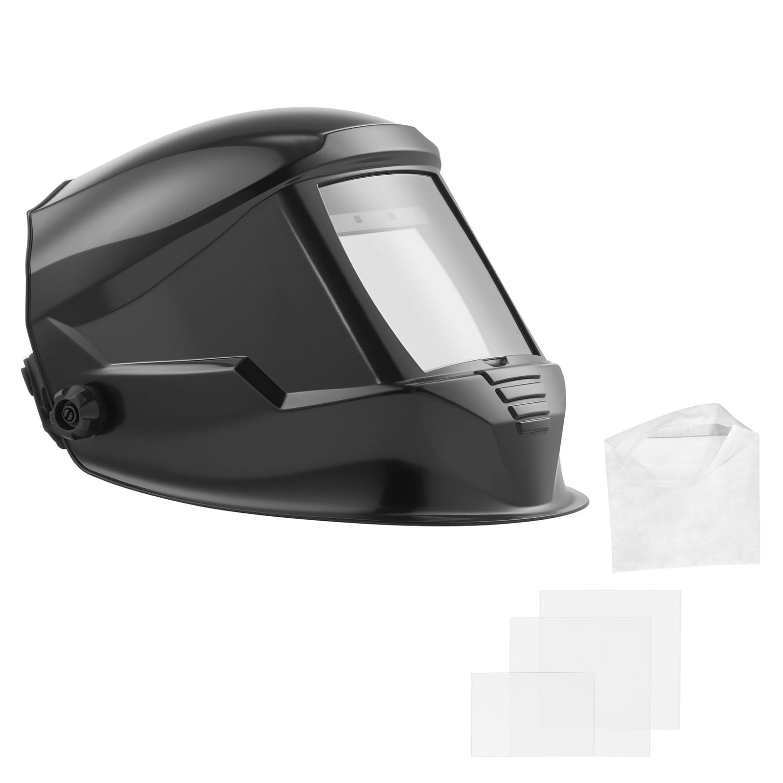 Auto Darkening Welding Helmet, 3.94x3.74 Inch Large True Color Screen, 4 Arc Sensors, 1/20000s Response, DIN 4/5-9/9-13 Adjustable, Solar Powered
