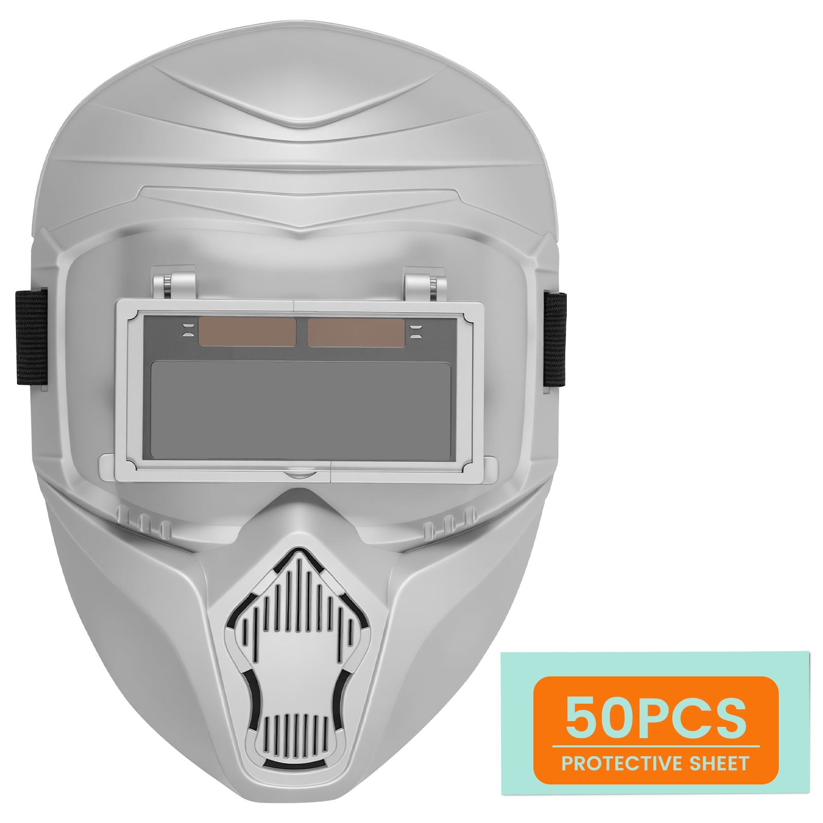 Auto Darkening Welding Helmet with 50 Replacement Lens Welding Mask with 9-13 Shade Range Comfortable Silicone Nose Pad and Breathable Design for Welder