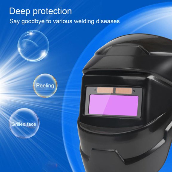 Auto Darkening Welding Helmet Solar Powered, 11.02x7.87 Inch Clear Vision Welding Shield with Rapid Dimming Ventilation Safety Gear