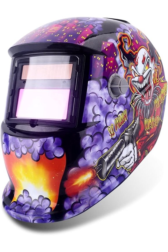 Auto Darkening Welding Helmet, Solar Powered Electric Welding Mask for TIG/MIG/Arc Grinding, Full Head Protection with Adjustable Headband & Large Lens View