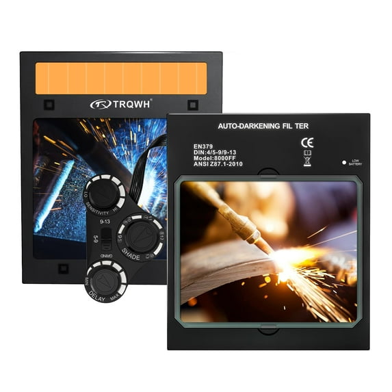 Auto Darkening Welding Lens - Welding Helmet Lens True Color Technology with 4 Arc Sensor Ajustable Shade Range 4/5-13 Automatic LCD Lens Dimming Shade Filter 4.49x5.24in Auto Welding Lens