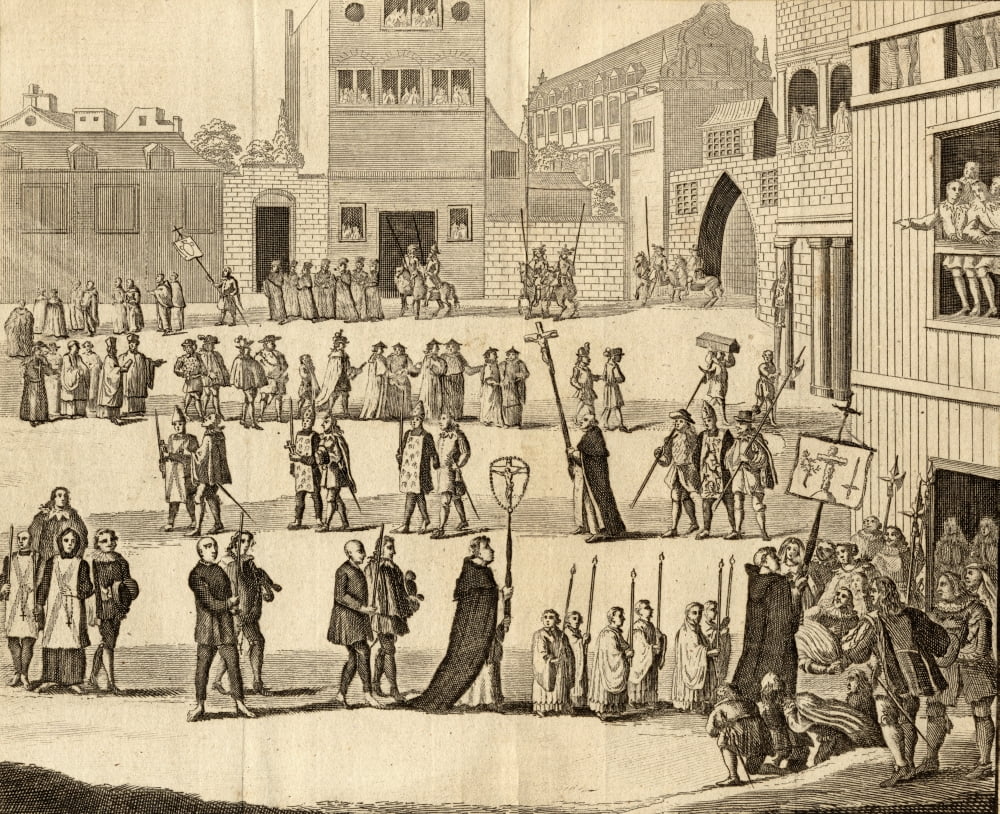 Auto De Fe In Spain From Universal Magazine 1749 Canvas Art - Ken Welsh Design Pics (30 x 24)