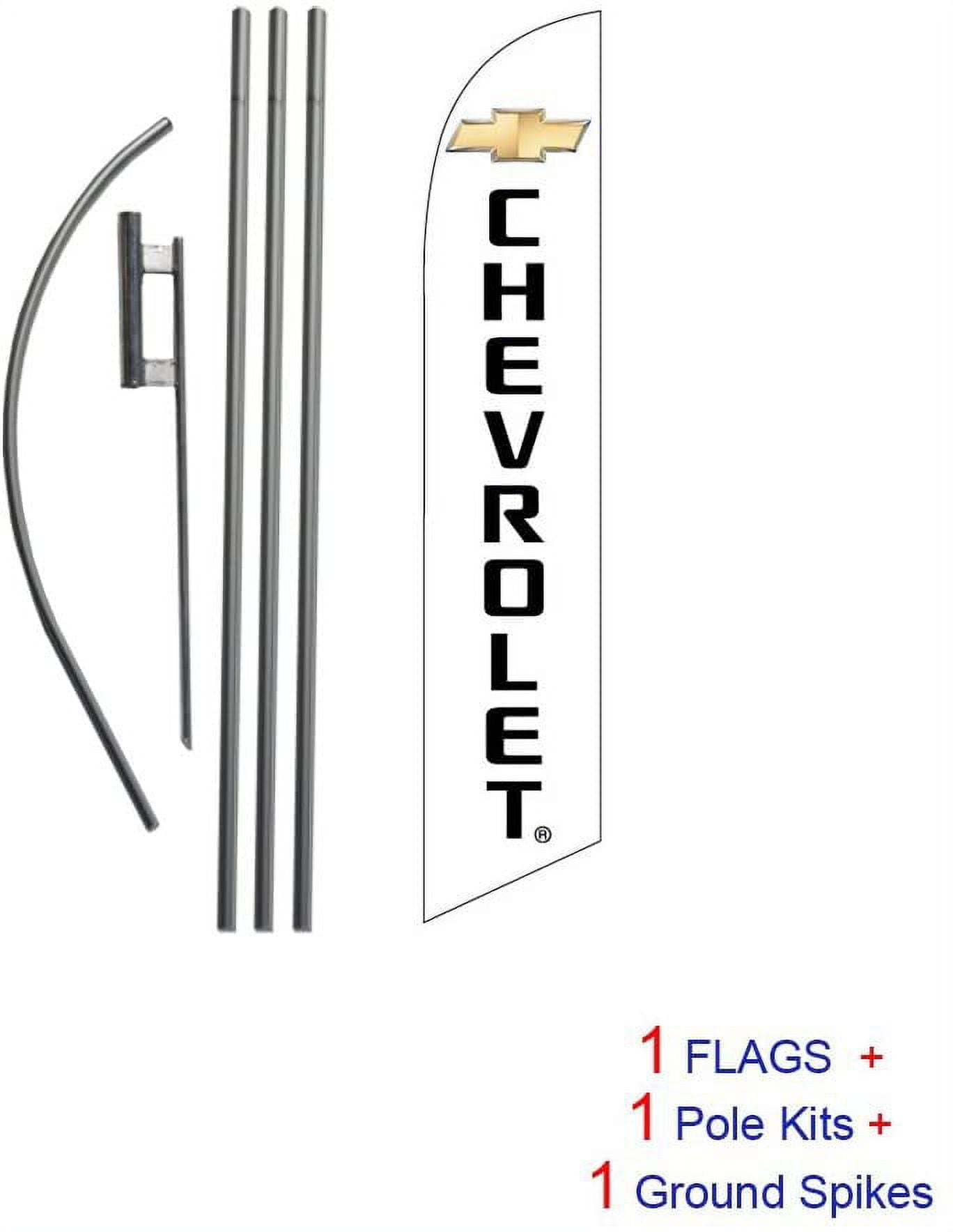 Auto Dealership Advertising Feather Banner Swooper Flag Sign with Flag Pole Kit and Ground Stake, Compatible with Chevrolet Carlot Signs