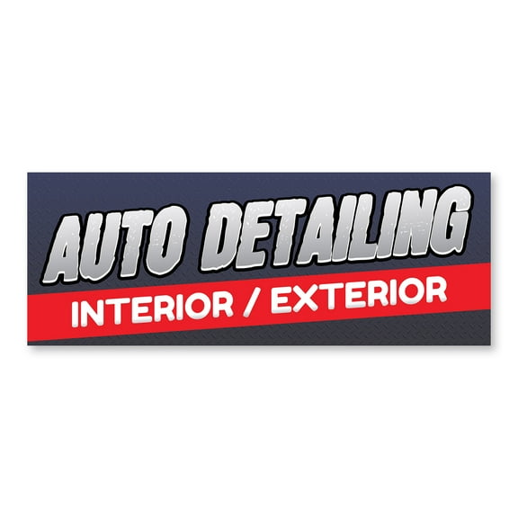 Auto Detailing 12" x 4.5" Decal | Advertise Your Business | All Weather Can Apply To Any Surface | Car Wash Detailer Auto Shop Truck | Made in The USA