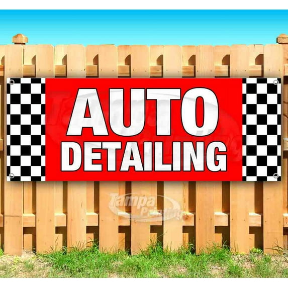 Auto Detailing 13 oz Vinyl Banner With Metal Grommets