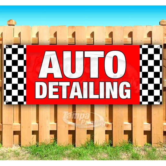 Auto Detailing 13 oz Vinyl Banner With Metal Grommets