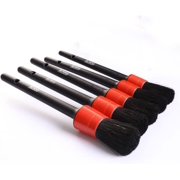 Auto Detailing Brush Set Premium Nature Boar Hair Bristle Synthetic Fibers Blend PP Handle Automotive Detail Brushes for Car Cleaning Wheels Engine Interior Exterior Scratch Free